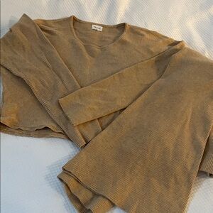 Revolve Song of Style Tan Ribbed Knit Sweater and Pants Set, XL
